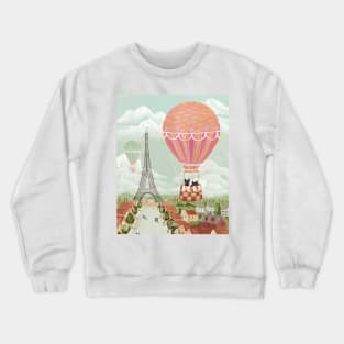 Hot Air Balloon Ride Cats Crewneck Sweatshirt